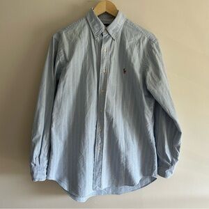 Vintage Ralph Lauren Cotton Blue Striped Button Down Shirt